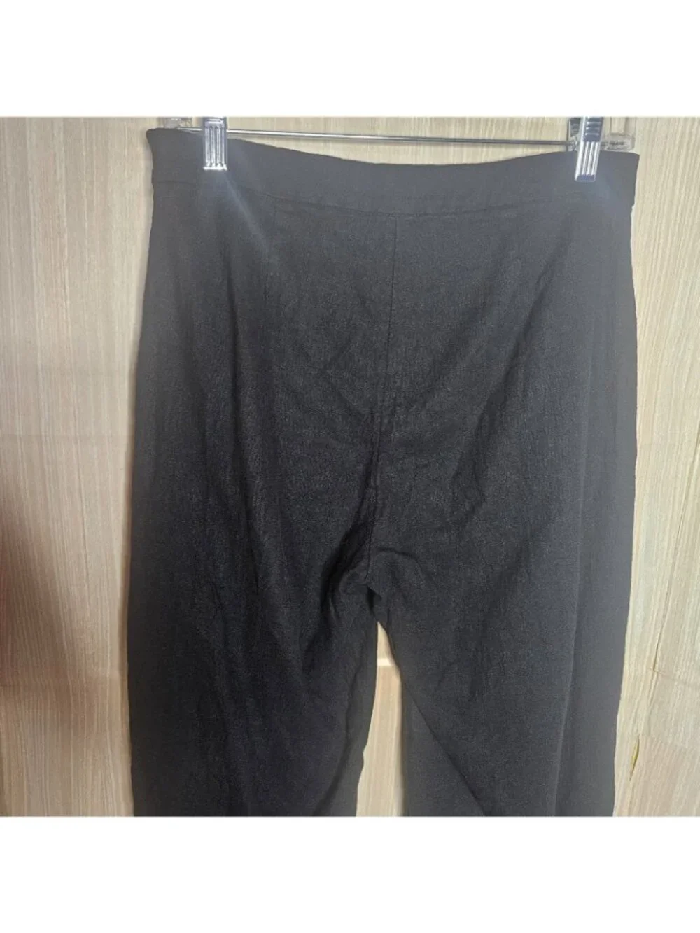 Banana Republic Womens Black Linen Blend Wide Leg Crop Pants 4